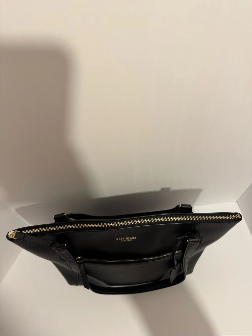Kate Spade New York Cameron Pocket Tote Black Saffiano Leather Shoulder Bag